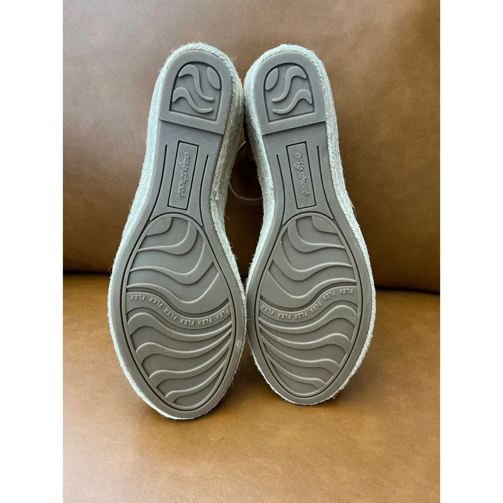 Easy Street Daytona Wedge Sandals Womens 6.5 Tan Espadrille 31-5074